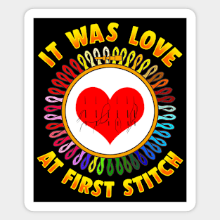 Creative It Was Love At First Stitch Funny Craft Lover Gift Magnet